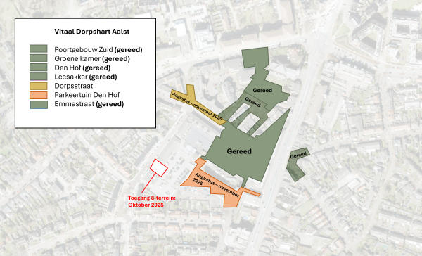 Afbeelding planning van de parkeertuin Den Hof gereed in November 2025.
